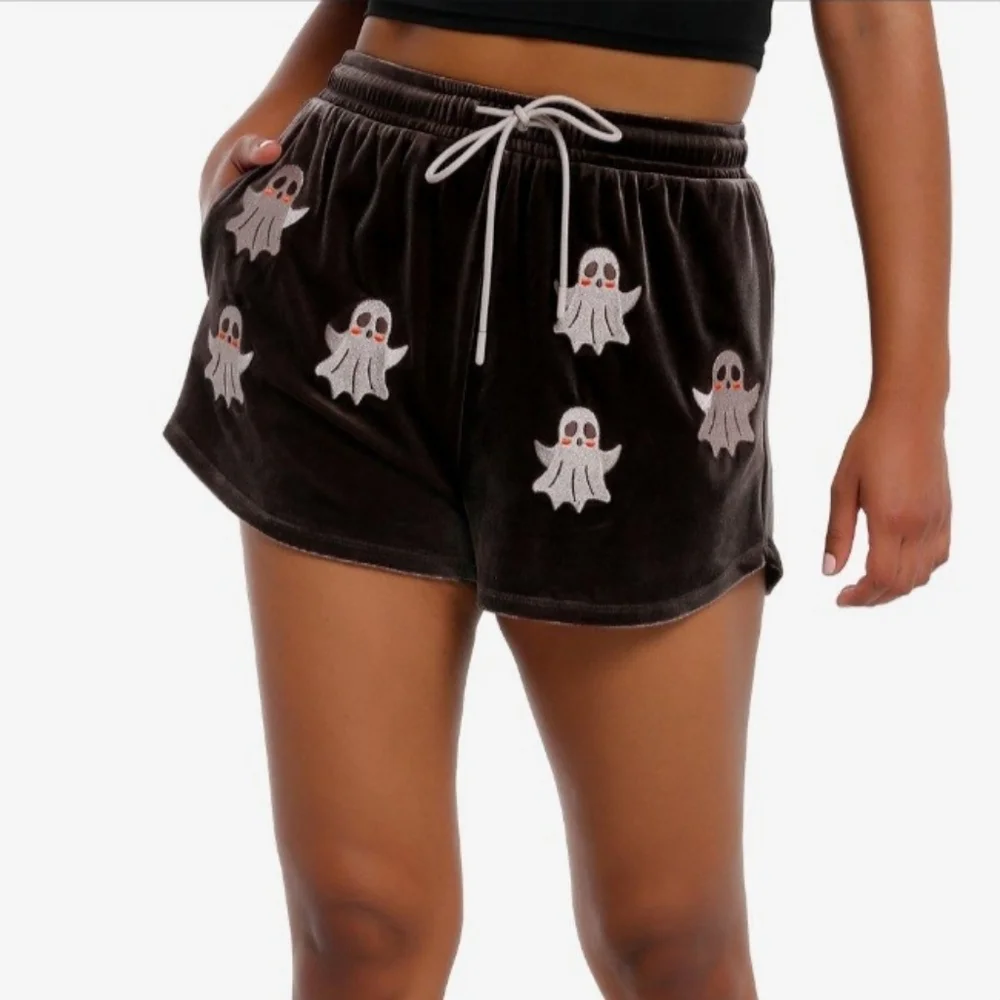 Thorn & Fable Velveteen Ghost Lounge Shorts - Picture 6 of 6